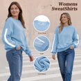 thumbnail image 4 of TEMOFON Sweatshirts for Women Fall clothes Crew Neck Long Sleeve Shirts for Winter Tops Trendy Loose Fleece Lined Sweat Shirts Blue XL, 4 of 9