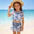 thumbnail image 2 of IFNWSV Girls Bathing Suit Summer Print Split-body Swimsuit Four-piece Set Navy 10 Years, 2 of 7