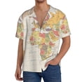 thumbnail image 3 of Gaeub Vintage World Map1 Men's Lapel Short Sleeve Shirt, Relaxed Fit Shirt, Soft and Breathable for Outdoors Party Travel - 3X-Large, 3 of 7
