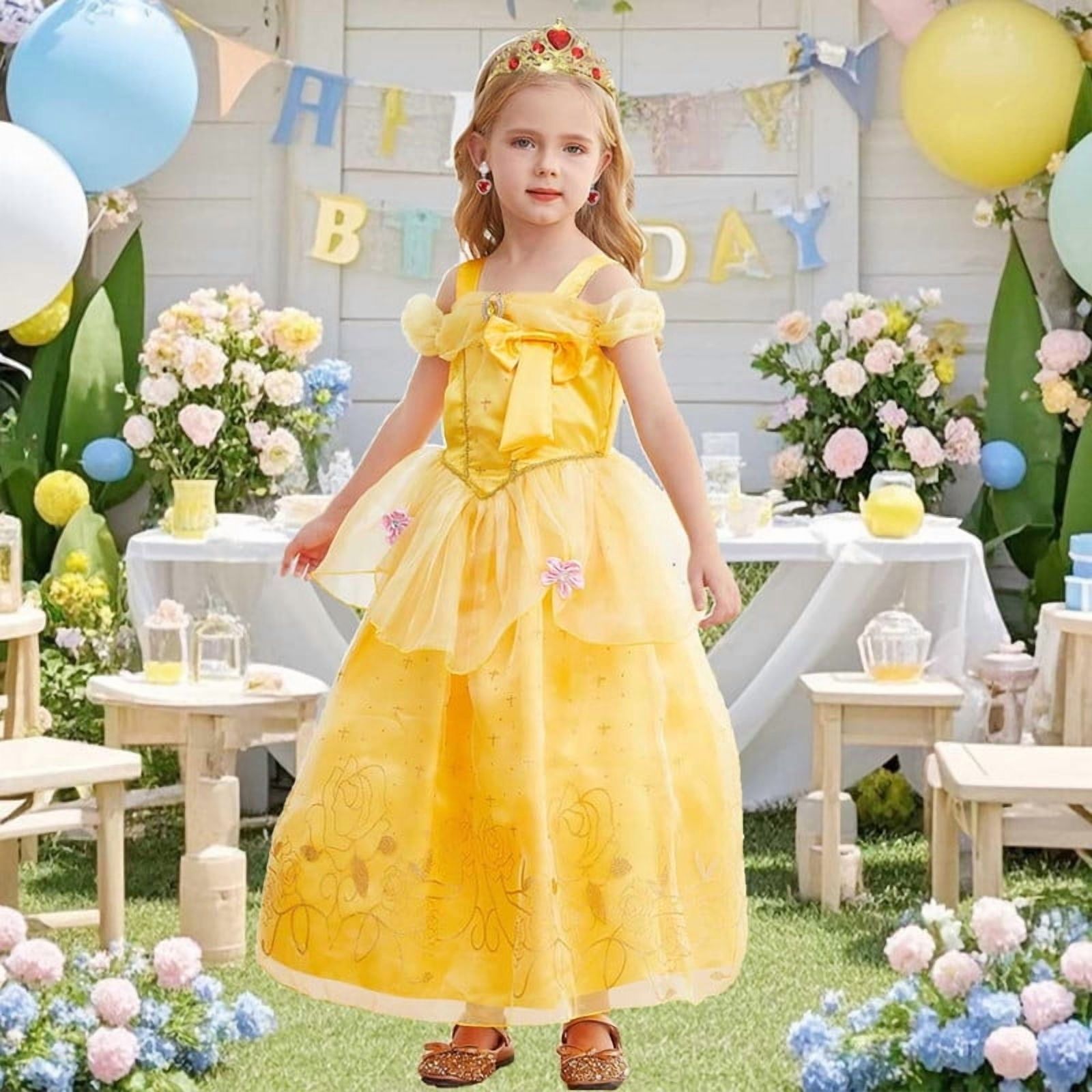 Jurebecia Princess Dress with Accessories, Yellow photo 8
