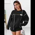 thumbnail image 4 of Sudaderas de Larga para Mujer Negro L, 4 of 7