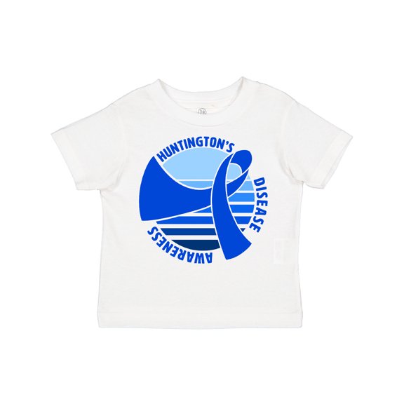 Inktastic Huntington's Disease Awareness Retro Sunset Blue Ribbon Boys or Girls Toddler T-Shirt