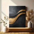 thumbnail image 6 of Abstract Gold and Black Wave Canvas Wall Art， Suitable for Living Room， Bedroom， Office， Hallway， and Dining Room Decoration., 6 of 8