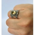 thumbnail image 2 of Navya Craft Citrine Oval 925 Sterling Silver Handmade Women Statement Ring, Yellow Gemstone Jewelry Size 13.5, 2 of 4