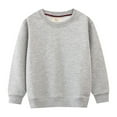 thumbnail image 2 of Baby Sweatshirt Fall Winter Boys Girls Long Sleeve Solid Color Crewneck Shirt Tops Grey 2 Years-3 Years, 2 of 4
