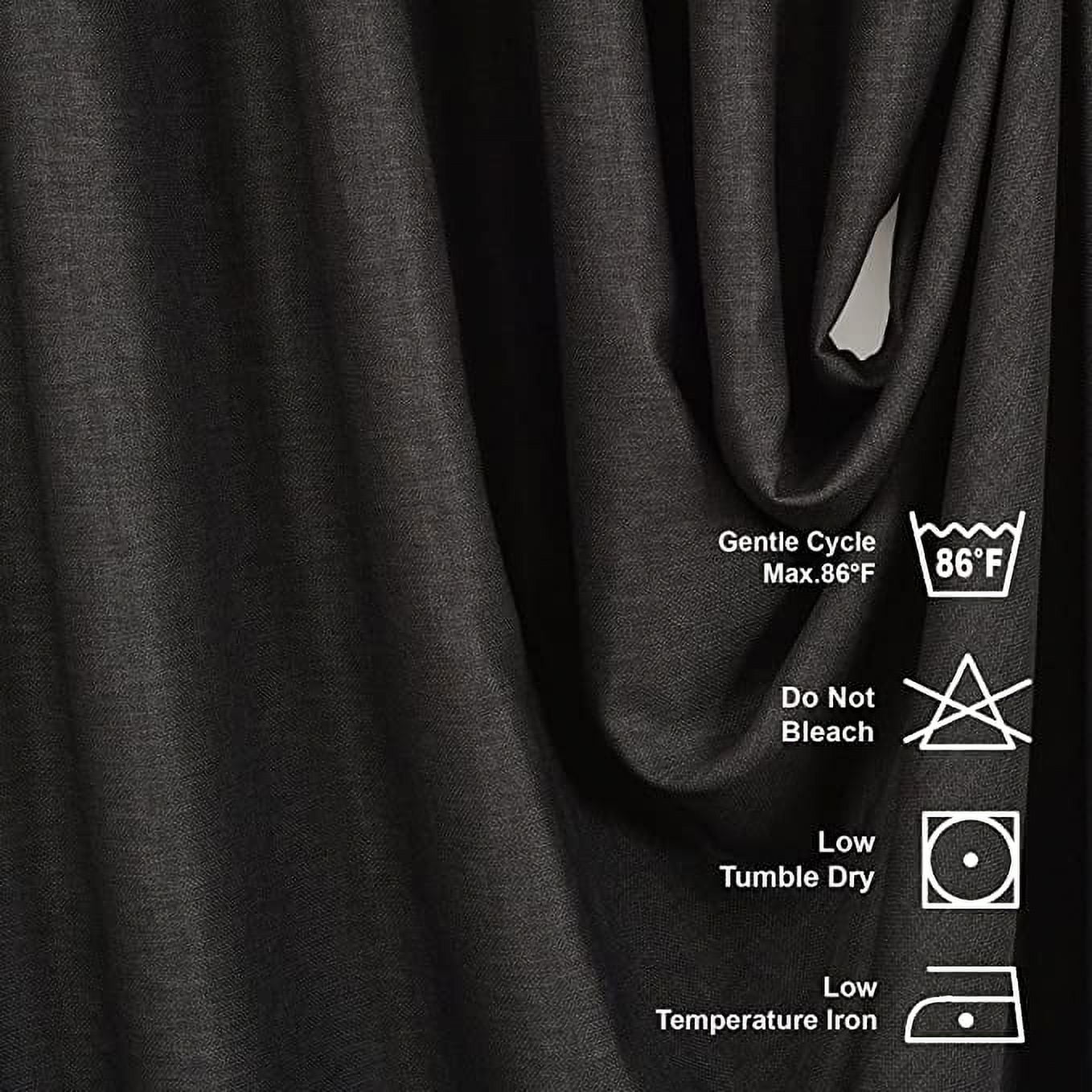3S Brother's Home Decorative Anthracite Curtains Extra Wide Extra Long Luxury Colors Linen Look Custom Made 5-25 Feet Made in Turkey Hang Back Tab ( 1 Panel ) Home Décor (52"Wx84"L)