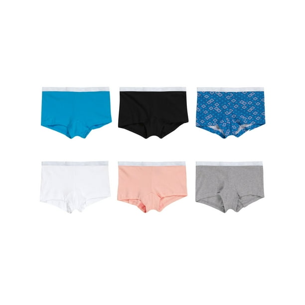 Hanes Women`s Cotton Boy Brief Panties, 6, Assorted 