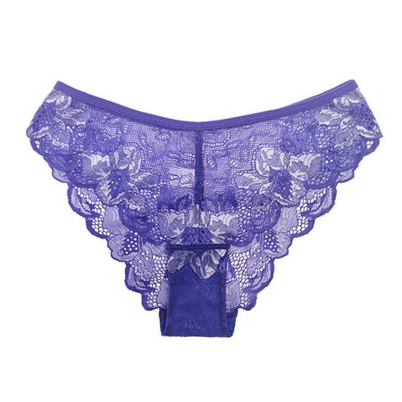 

WZHKSN Womens Lace Panties Blue Seamless Briefs 1-Pack