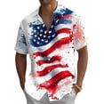 thumbnail image 4 of Telankuip Mens Independence Day Shirts July 4th USA 250th Anniversary Printed Button down Short Sleeve Shirt Summer Thin Cozy Breathable Patriots Casual Top 6-White S, 4 of 4