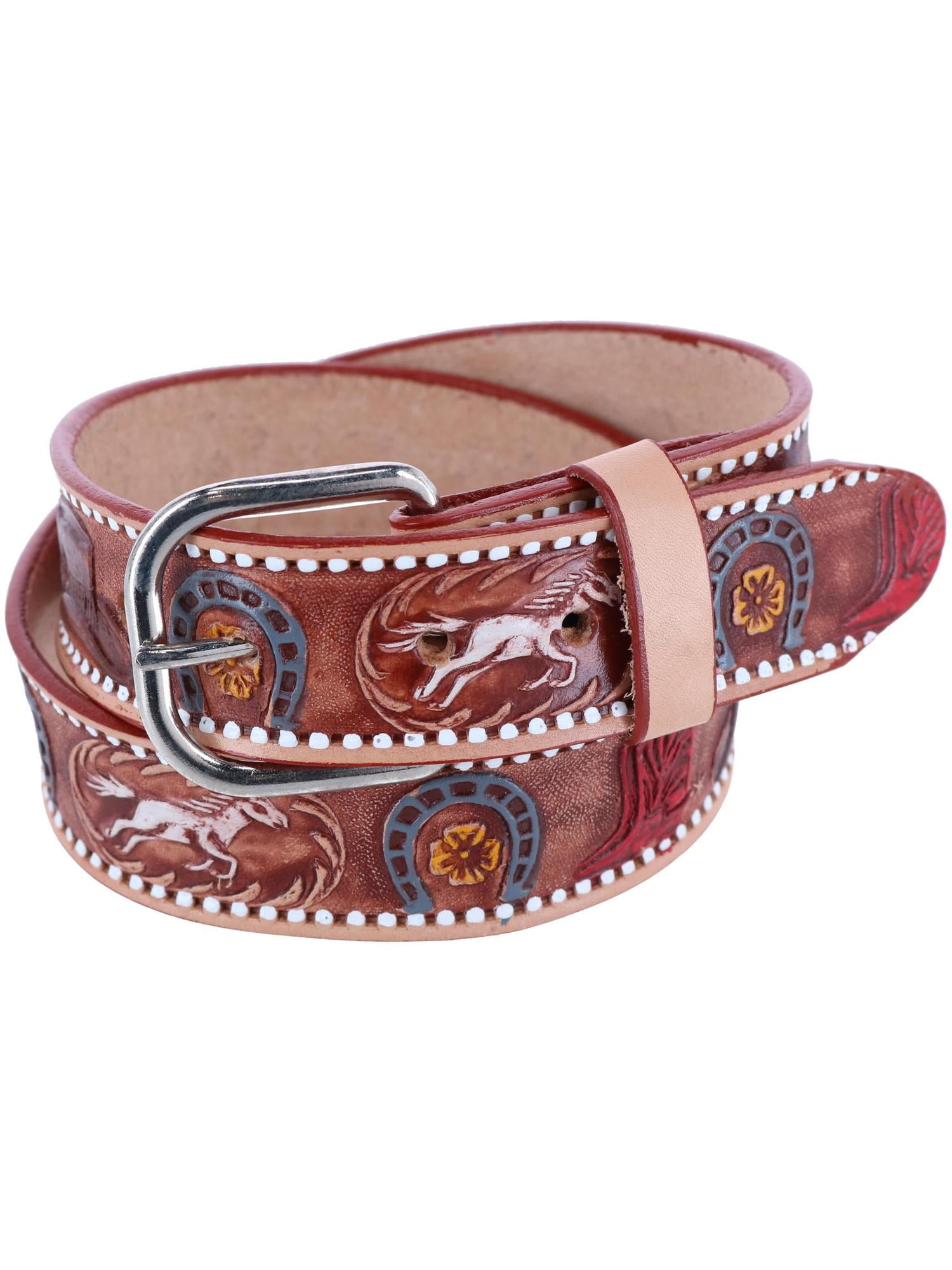 Western Turquoise Flower Concho Floral Leopard Animal Print Belt S/M by Tipi Turquoise Square Concho Chain Belt – Wild Junkie main image 3