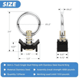 thumbnail image 3 of 12 Pcs Raccord Simple L Rail Capacité 4,000LB avec Anneau Rond en Acier Inoxydable Garde-Boue en Aluminium, Noir, 3 of 5