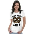 thumbnail image 3 of Busy Being Salty Pretzel Food Pun Womens Slim Fit Graphic Tee Brisco Brands S, 3 of 5