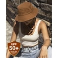 thumbnail image 3 of Gorro de pescador FURTALK de algodón lavado para mujer, color naranja oscuro, 3 of 8