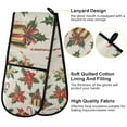 thumbnail image 2 of Yayeee Double Oven Mitt Kitchen Heat Resistant Baking 35" x7" Quilted Glove, Red Christmas Poinsettia, 2 of 6