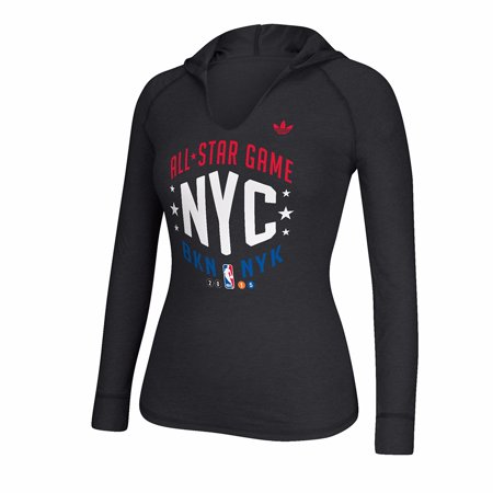 - NBA All Star NBA Adidas Black 2015 NBA All Star Arch NYC Heather Hooded Long Sleeve T-Shirt For Women