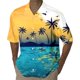 thumbnail image 1 of Camisas Manga Larga Hombre Camisa de estilo casual de manga corta para hombre Camisa de solapa con botones con estampado 3D de puesta de sol de junto al mar Cárdigan de manga corta (Yellow, 3XL), 1 of 4