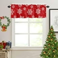 thumbnail image 3 of Christmas Window Curtain Valance for Kitchen Bedroom, Snowflakes Printed Red Short Curtain Valance Christmas Decoration Rod Pocket for Bathroom Living Room,54" x 18", 1 Panel, 3 of 7