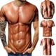 thumbnail image 2 of Men's 3D Muscle Print Shirt Funny Fake Muscle Bodybuilding T-Shirt Short Sleeve Nude Muscle Print Tshirt Top for Men Adults, 2 of 5