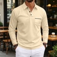thumbnail image 2 of Fabrcox Mens Polo Shirts Long Sleeve Button Collared Golf Shirt for Men Regular Fit Casual Business Mens Dress Shirts with Chest Pocket Yellow XXL, 2 of 8