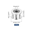 thumbnail image 2 of 5 Pcs 2GT Idler Pulley Toothless 3mm Bore for 6mm Width Belt Silver, 2 of 6