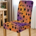 thumbnail image 5 of Stretch Halloween Chair Cover - Spooky Print Elastic Seat Slipcover Universal Fit Dining Office Chair Protector Washable Decor(Orange), 5 of 6