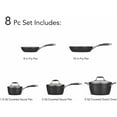 thumbnail image 2 of Tramontina Gourmet 8-Piece Heavy-Gauge Aluminum Porcelain Enamel Cookware Set, Black, Oven-Safe, 2 of 5