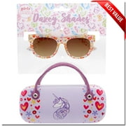Girls Sunglasses Cat Eye with Unicorn Case Fashion Style Cute Kids Sunglass