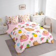 thumbnail image 2 of Manfei Lovely Capybara 7-Piece Twin Bedding,Kawaii Pineapples Bedding Comforter Set,Pink,Pink Reversible, 2 of 7