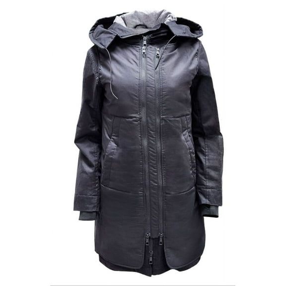 HoodLamb Women's Double Layer Hemp Organic Cotton Parka 420, Black, X-Small