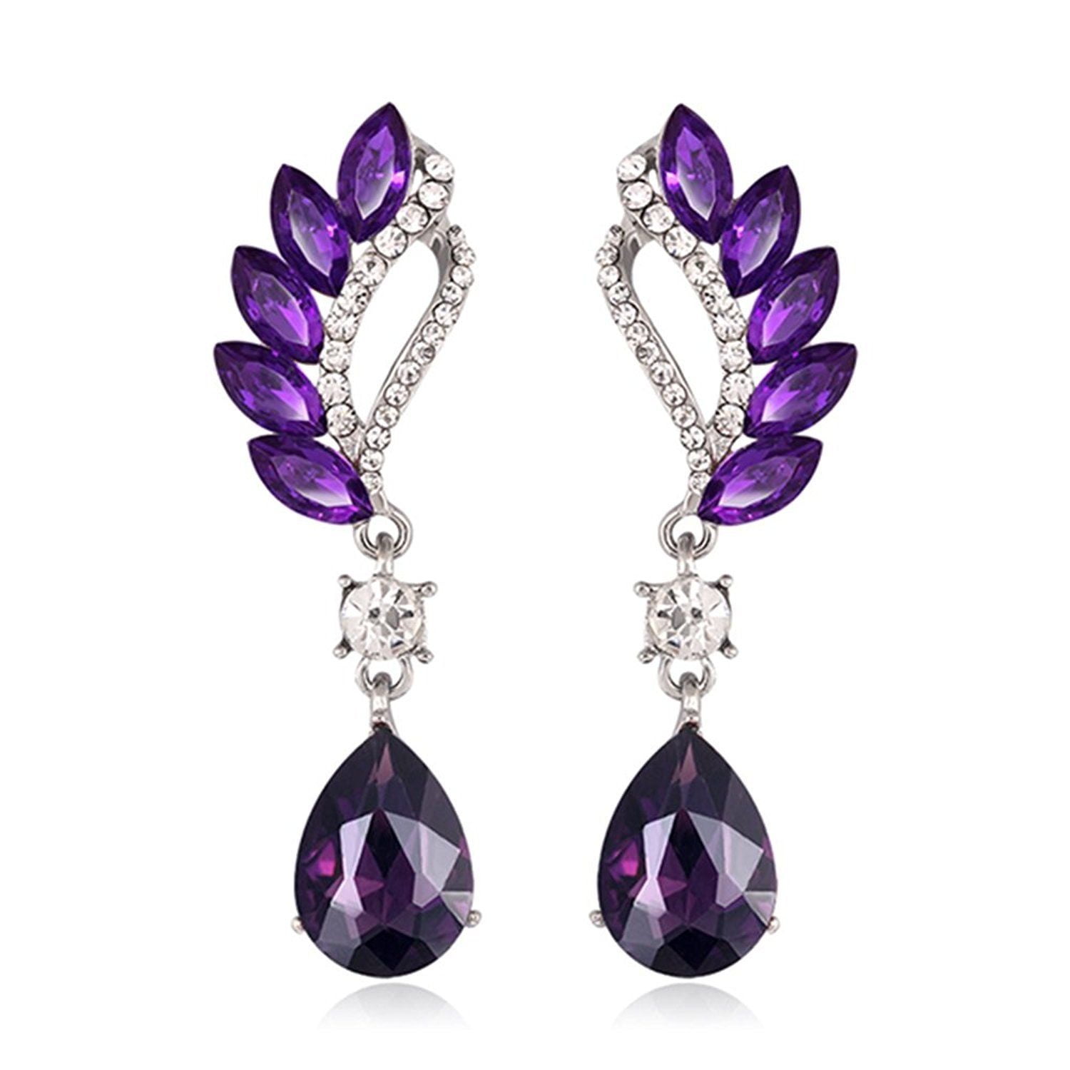 EON New Designer Purple Fashion Cocktail Trendy Dress Earrings