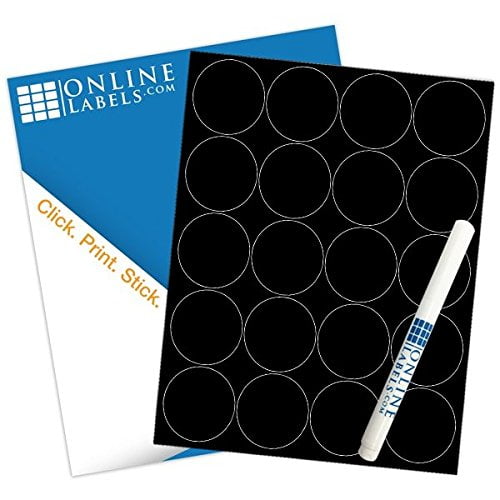 Online Labels - Round Chalkboard Stickers - Pack of 200 Stickers, 10 Sheets - 8.5