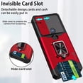 thumbnail image 3 of CoverON For Motorola Moto G Power 2022 Case, KickStand Ring Credit Card slot Camer Cover Phone Magnetic holder, Red, 3 of 8