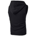 thumbnail image 3 of Pxiakgy Men Spring Summer Vest Shirt Casual Sports Solid Color Top Sleeveless Zipper Hoodie Loose Pocket Blouse Top Black L, 3 of 6