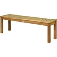 thumbnail image 4 of BLACK JAGUAR Acacia Wood Outdoor Backless Bench Rustic Patio Dining Bench with Slatted Seat, 4 of 5
