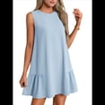 thumbnail image 2 of Vestido Tipo Chaleco Sin Mangas con Cuello Redondo en Color Liso, Azul , Talla L, 2 of 6