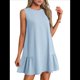 thumbnail image 2 of Vestido Tipo Chaleco Sin Mangas con Cuello Redondo en Color Liso, Azul , Talla M, 2 of 6