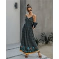 thumbnail image 2 of Floral Print V Neck Spaghetti Strap Maxi Summer Dress for Women, 2 of 3