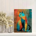 thumbnail image 2 of Qisvanset Colorful Abstract Cat Canvas Print 12x16 Inch Bar Wall Decor, 2 of 8
