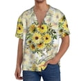 thumbnail image 3 of Honeii 's Daisies And Wildflowers for men's short-sleeved button-up collared shirt featuring a pocket, perfect for beach vacations, and travel adventures., 3 of 5