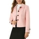 thumbnail image 1 of REFINED ATTIRE Abrigo corto de mujer con solapa, cierre de botón de un solo pecho, color rosa, talla XS, 1 of 8