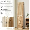 thumbnail image 5 of Pegboard Display 4 Panel Room Divider, Peg Board Divider Panel, 5.6Ft Wood Room Divider and Folding Privacy Screen, Portable Pegboard Display Stand Organizer for Jewelry, Art, Store (Natural), 5 of 8
