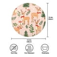 thumbnail image 3 of 15.4" Round Placemat Set of 1 Polyester Fabric Place Mats Non-Slip Dining Kitchen Table Mats for Kitchen Party Decor Christmas Deer and Holly Leaves, 3 of 5