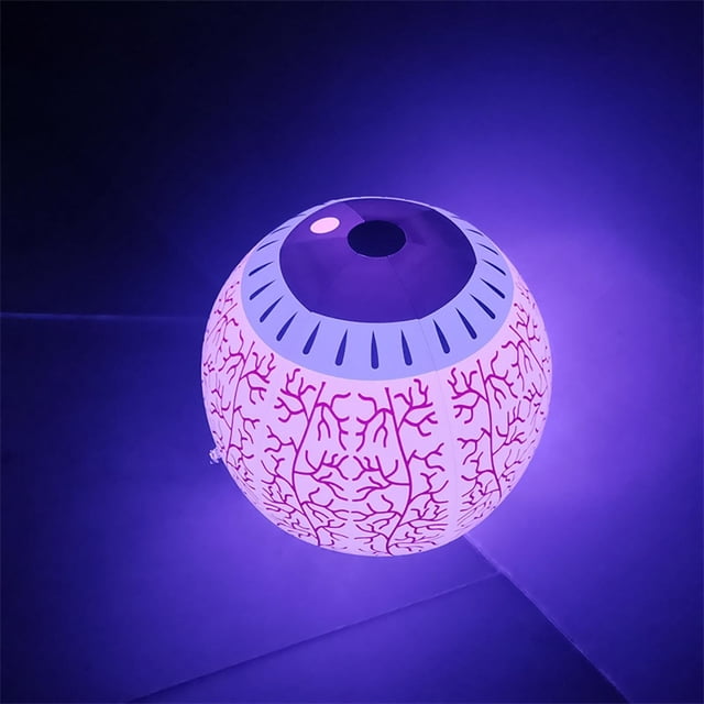 Halloween Eyeball Inflatable Decoration 15.7 Inch PVC LED Light-Up Balloon with Remote Color Changing | Durable Outdoor Indoor Party Prop for Halloween Garden Yard Wall Hanging