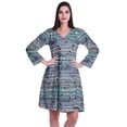 thumbnail image 1 of Moomaya Robe Courte Évasée Imprimée de Designer, Manches Longues, Tunique en Velours, Robes pour Femmes, 1 of 6