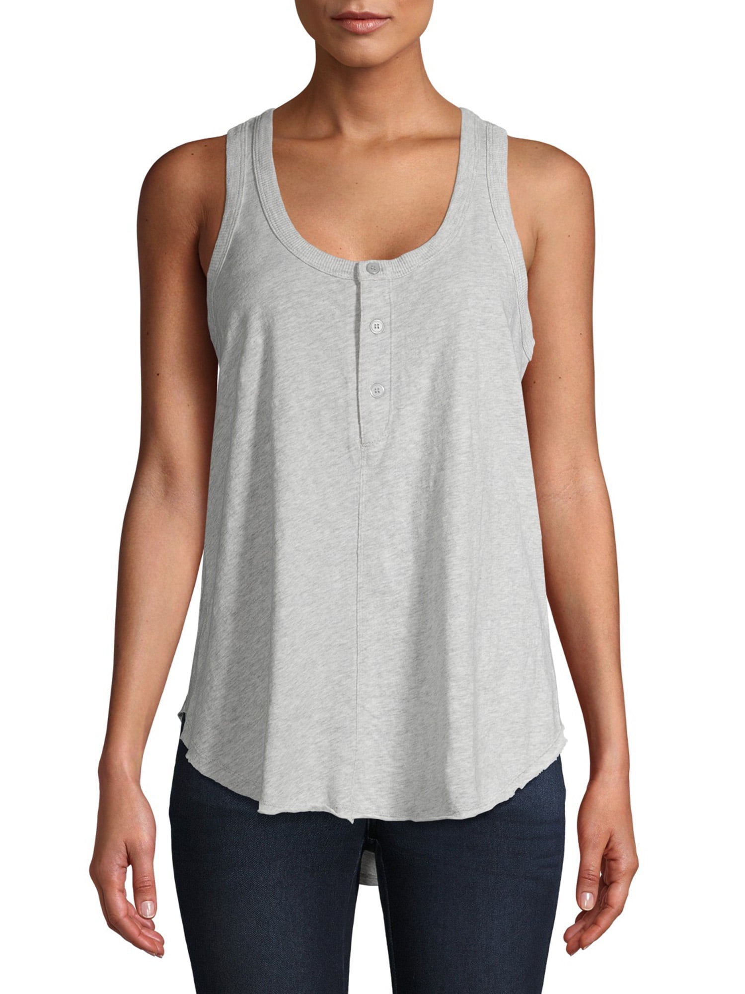 Time and Tru Time and Tru Women's Sleeveless Henley Tank Top