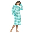 thumbnail image 2 of Casual Nights Women's Plaid Long Sleeve Zip Up Long Nightgown, 2 of 4