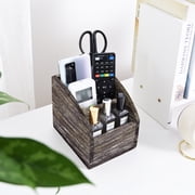 Remote Control Holders Organizer Box for Table Small Solid Wooden Desk Farmhouse Home Decor Caddy Basket Store Tv Remote for Media Player,Pencil,Glassees&Office Supplies