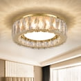 thumbnail image 2 of Badiegh 11 inch Modern Dimmable Gold Crystal Bedroom Flush Mount Lights with Dimmable 5CCT 2700K-6000K (24W), 2 of 8
