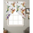 thumbnail image 2 of Spring Floral Swag Valances for Windows, Birds Summer Botanical Flowers Pastoral Rod Pocket Sheer Valances for Small Windows, Swag Toppers Light Filtering for Kitchen Living Room 2 Panels 28''x36'', 2 of 6