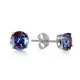 thumbnail image 1 of Galaxy Gold 0.95 Carat 14k Solid White Gold Tanzanite Stud Earrings, 1 of 5